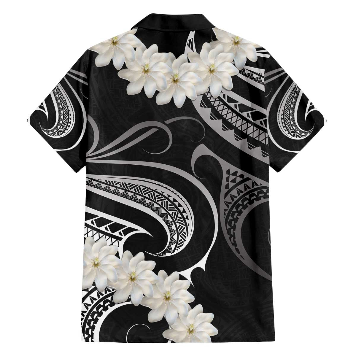 White Sunday Tokelau Gardenia Thunbergia Family Matching Off The Shoulder Long Sleeve Dress and Hawaiian Shirt Fakamalo Atu Kia Te Koutou Uma LT9 - Polynesian Pride