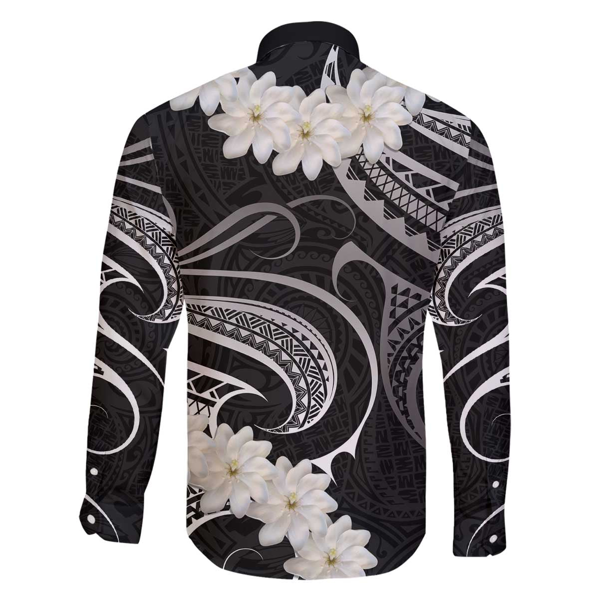 White Sunday Tokelau Gardenia Thunbergia Family Matching Off The Shoulder Long Sleeve Dress and Hawaiian Shirt Fakamalo Atu Kia Te Koutou Uma LT9 - Polynesian Pride
