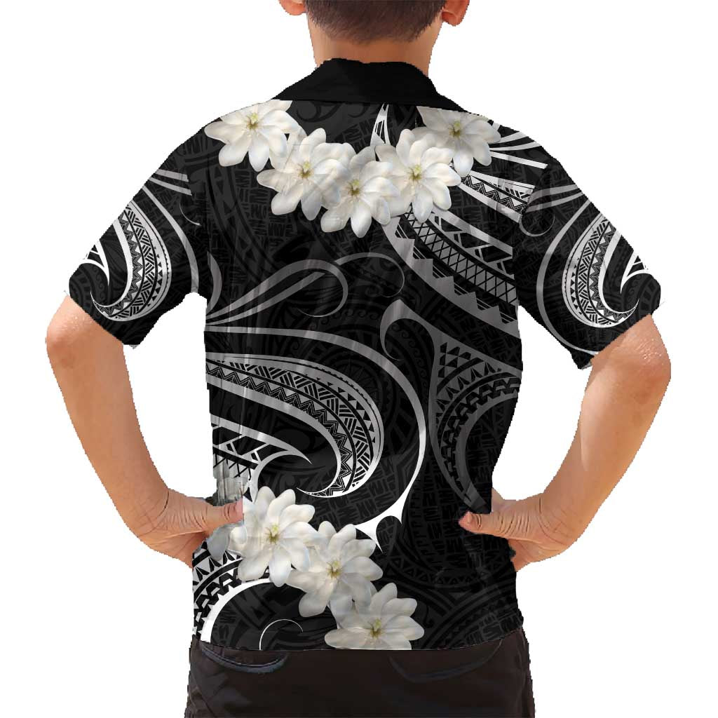 White Sunday Tokelau Gardenia Thunbergia Family Matching Off Shoulder Maxi Dress and Hawaiian Shirt Fakamalo Atu Kia Te Koutou Uma LT9 - Polynesian Pride
