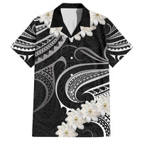 White Sunday Tokelau Gardenia Thunbergia Family Matching Tank Maxi Dress and Hawaiian Shirt Fakamalo Atu Kia Te Koutou Uma LT9 Dad's Shirt - Short Sleeve Black - Polynesian Pride