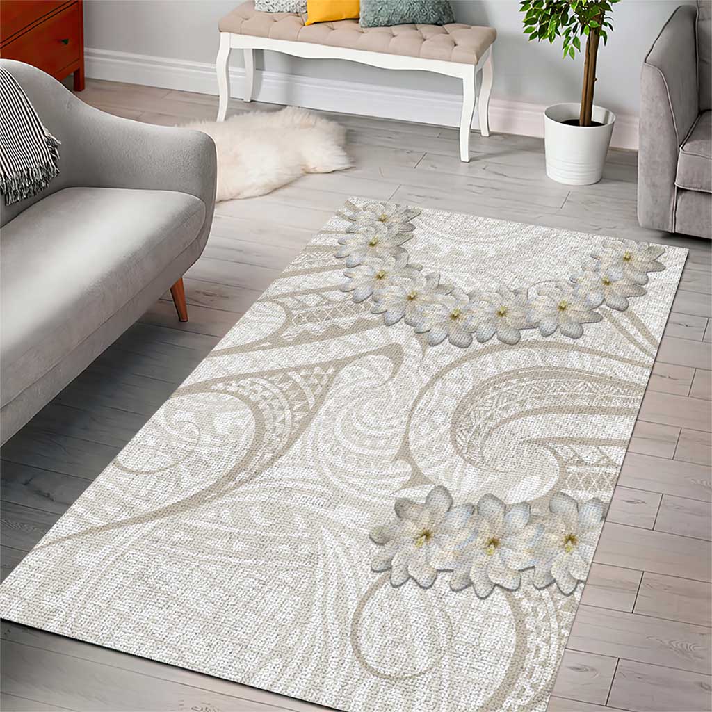 Tokelau Gardenia Thunbergia Area Rug Polynesian Art Vibe LT9 - Polynesian Pride