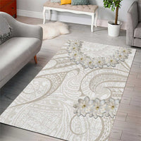 Tokelau Gardenia Thunbergia Area Rug Polynesian Art Vibe LT9 - Polynesian Pride