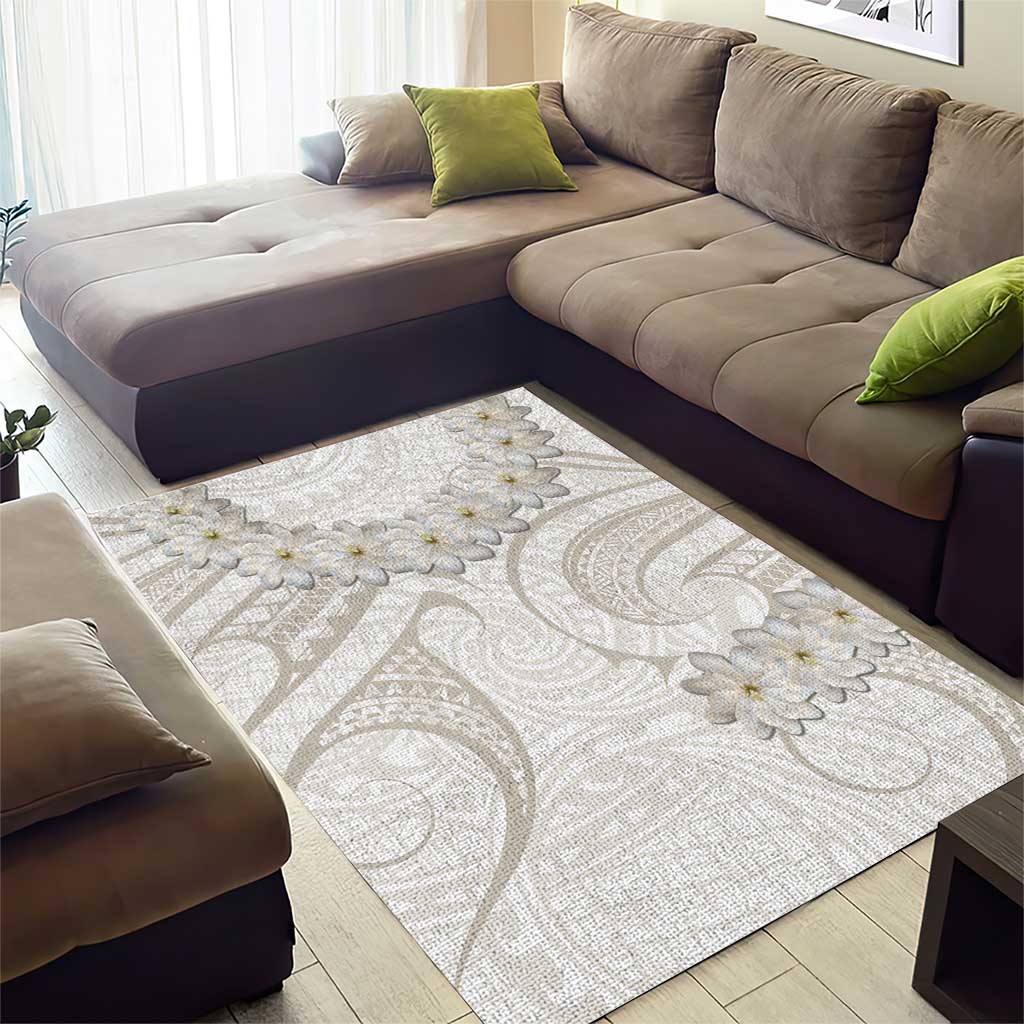Tokelau Gardenia Thunbergia Area Rug Polynesian Art Vibe LT9 - Polynesian Pride