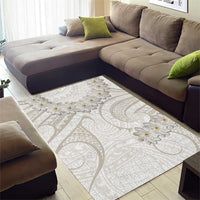 Tokelau Gardenia Thunbergia Area Rug Polynesian Art Vibe LT9 - Polynesian Pride