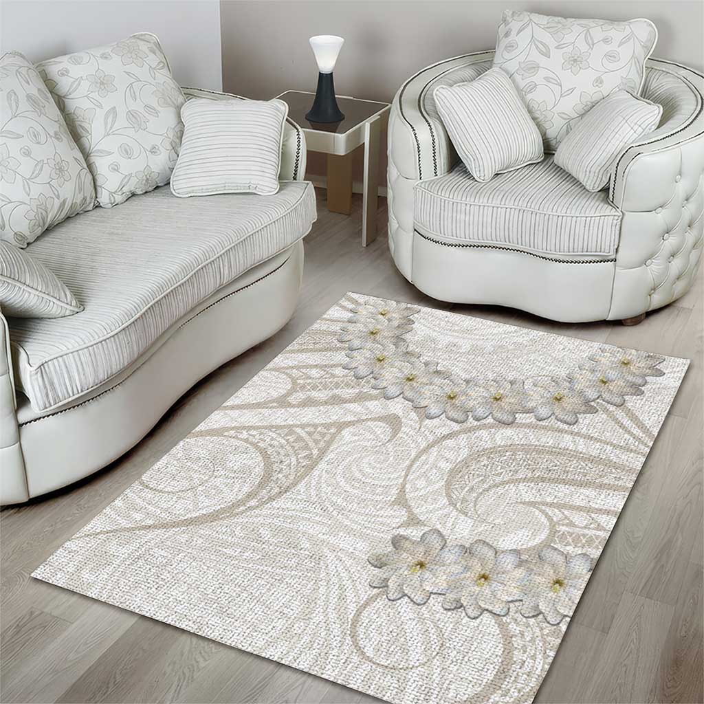 Tokelau Gardenia Thunbergia Area Rug Polynesian Art Vibe LT9 - Polynesian Pride