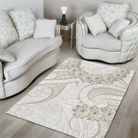 Tokelau Gardenia Thunbergia Area Rug Polynesian Art Vibe LT9 - Polynesian Pride