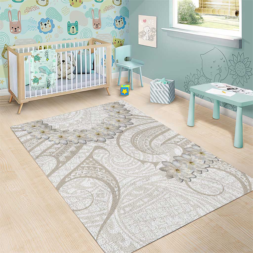 Tokelau Gardenia Thunbergia Area Rug Polynesian Art Vibe LT9 - Polynesian Pride
