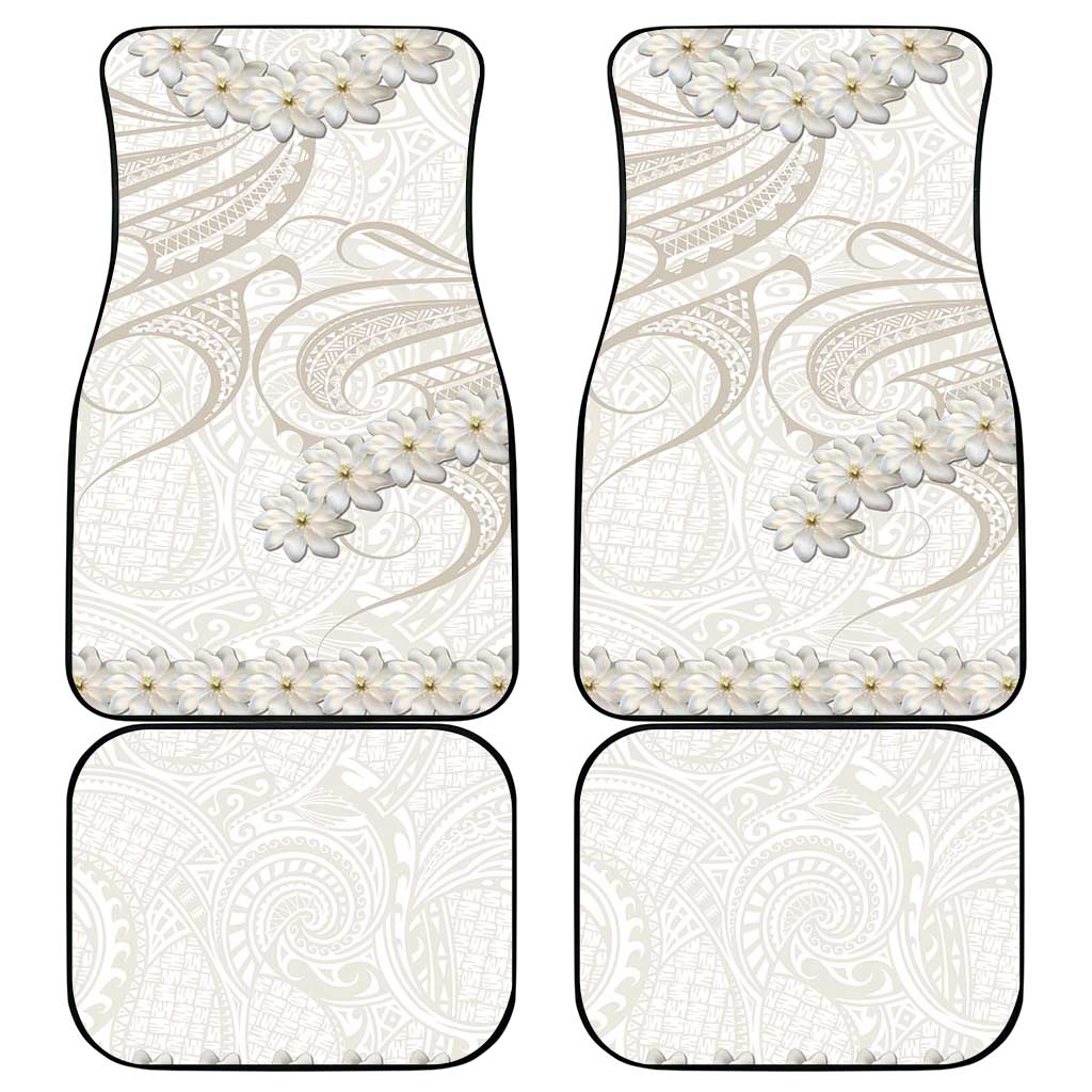 Tokelau Gardenia Thunbergia Car Mats Black Polynesian Art Vibe