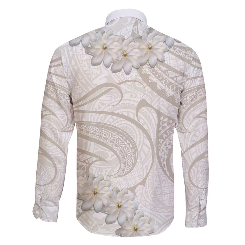 Tokelau Gardenia Thunbergia Family Matching Mermaid Dress and Hawaiian Shirt Polynesian Art Vibe LT9 - Polynesian Pride