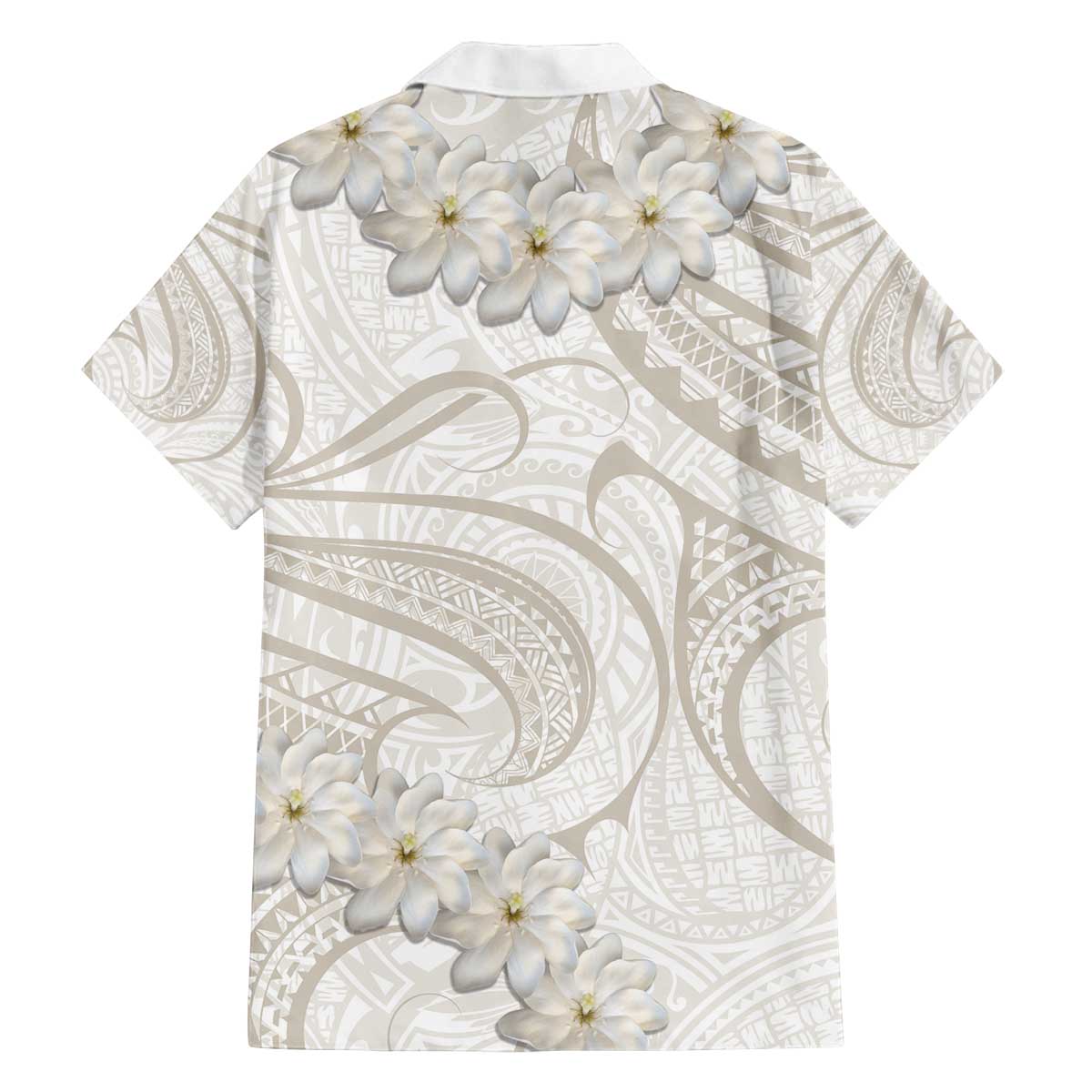 Tokelau Gardenia Thunbergia Family Matching Off The Shoulder Long Sleeve Dress and Hawaiian Shirt Polynesian Art Vibe LT9 - Polynesian Pride