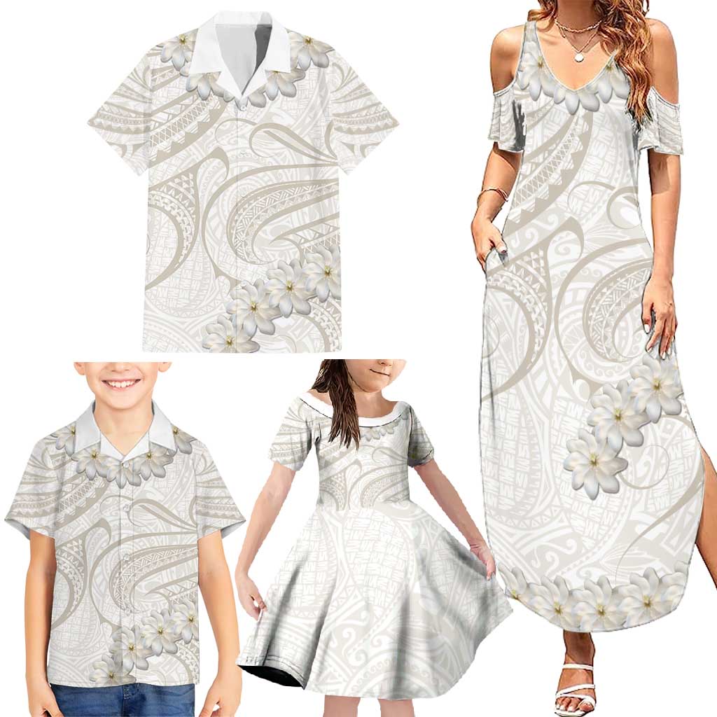 Tokelau Gardenia Thunbergia Family Matching Summer Maxi Dress and Hawaiian Shirt Polynesian Art Vibe LT9 - Polynesian Pride