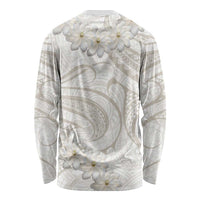 Tokelau Gardenia Thunbergia Long Sleeve Shirt Polynesian Art Vibe LT9 - Polynesian Pride