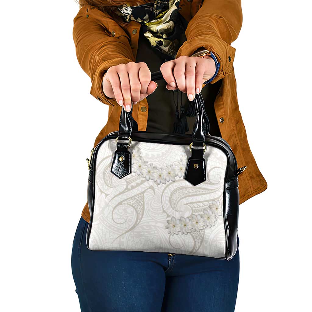 Tokelau Gardenia Thunbergia Shoulder Handbag Polynesian Art Vibe LT9 One Size White - Polynesian Pride