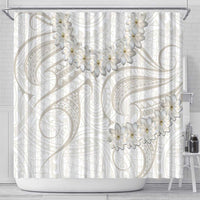 Tokelau Gardenia Thunbergia Shower Curtain Polynesian Art Vibe LT9 - Polynesian Pride
