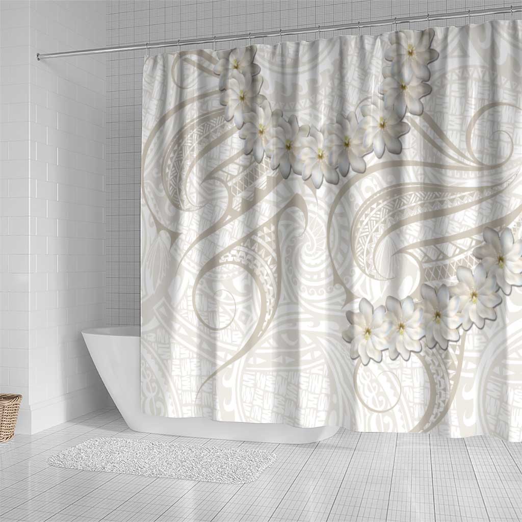 Tokelau Gardenia Thunbergia Shower Curtain Polynesian Art Vibe LT9 - Polynesian Pride