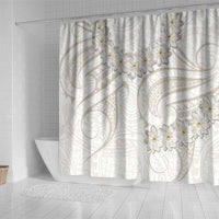 Tokelau Gardenia Thunbergia Shower Curtain Polynesian Art Vibe LT9 - Polynesian Pride