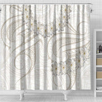 Tokelau Gardenia Thunbergia Shower Curtain Polynesian Art Vibe LT9 - Polynesian Pride