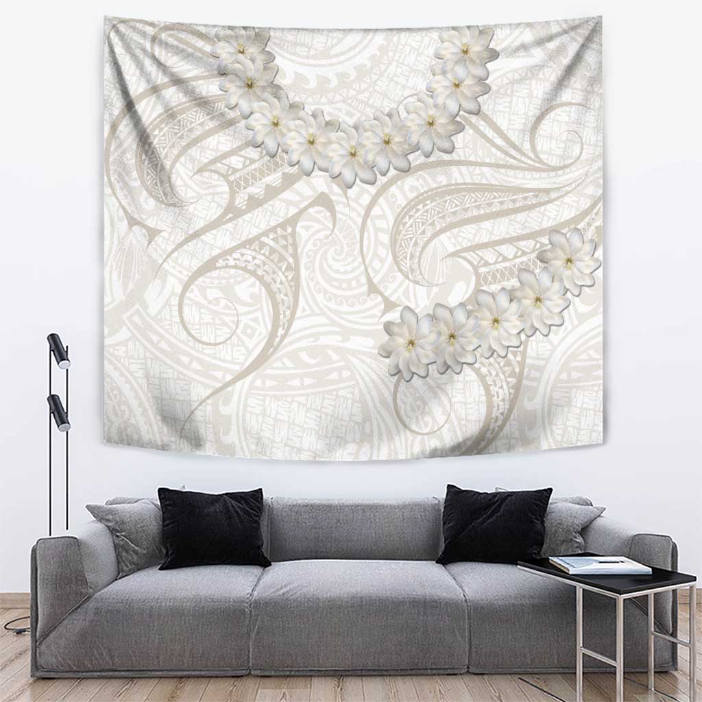 Tokelau Gardenia Thunbergia Tapestry Polynesian Art Vibe LT9 White - Polynesian Pride