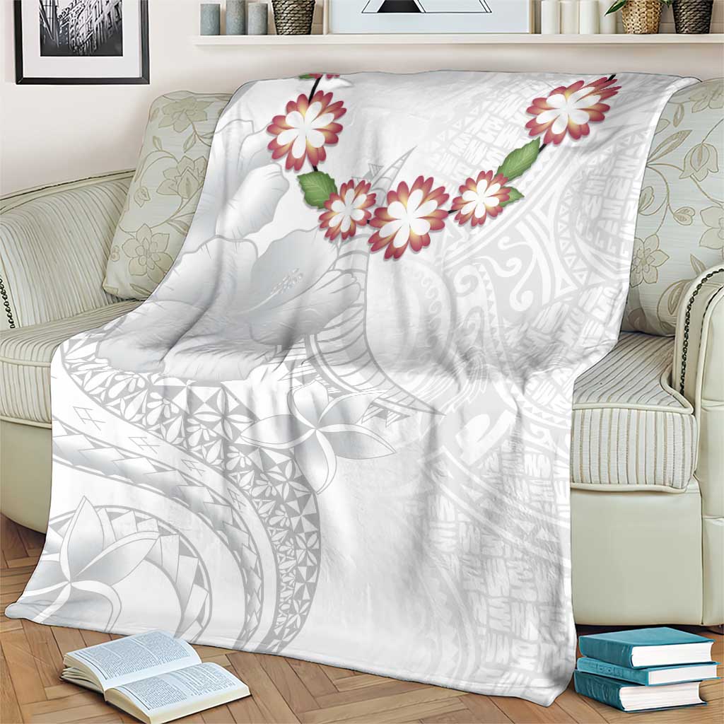 Manuia le Aso Sa o Tamaiti Tonga Blanket White Sunday Heilala Lei
