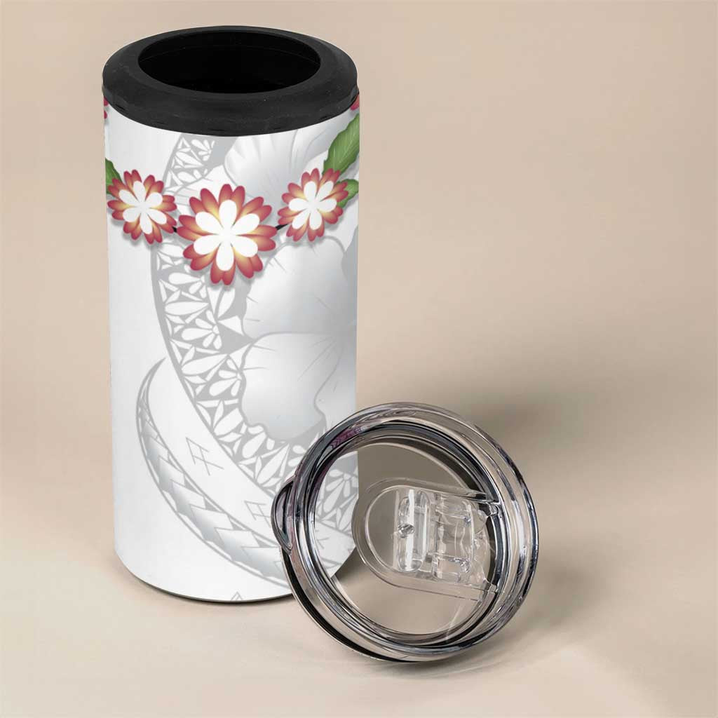 Manuia le Aso Sa o Tamaiti Tonga 4 in 1 Can Cooler Tumbler White Sunday Heilala Lei