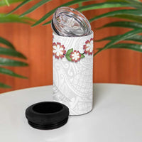 Manuia le Aso Sa o Tamaiti Tonga 4 in 1 Can Cooler Tumbler White Sunday Heilala Lei