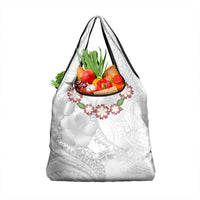 Manuia le Aso Sa o Tamaiti Tonga Grocery Bag White Sunday Heilala Lei