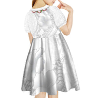 Manuia le Aso Sa o Tamaiti Tonga Kid Short Sleeve Dress White Sunday Heilala Lei