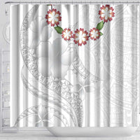 Manuia le Aso Sa o Tamaiti Tonga Shower Curtain White Sunday Heilala Lei