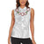 Manuia le Aso Sa o Tamaiti Tonga Women Sleeveless Polo Shirt White Sunday Heilala Lei