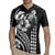 Hawaiian Sea Turtle Rugby Jersey Black Hibiscus Flowers and Kakau Pattern