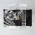 Hawaiian Sea Turtle Tablecloth Black Hibiscus Flowers and Kakau Pattern