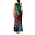 Hawaiian Sea Turtle Tank Maxi Dress Green Hibiscus Flowers and Kakau Pattern