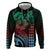 Hawaiian Sea Turtle Zip Hoodie Green Hibiscus Flowers and Kakau Pattern