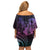 Hawaiian Sea Turtle Family Matching Off Shoulder Short Dress and Hawaiian Shirt Pink Hibiscus Flowers and Kakau Pattern
