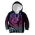 Hawaiian Sea Turtle Kid Hoodie Pink Hibiscus Flowers and Kakau Pattern