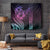 Hawaiian Sea Turtle Tapestry Pink Hibiscus Flowers and Kakau Pattern