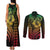 Hawaiian Sea Turtle Couples Matching Tank Maxi Dress and Long Sleeve Button Shirt Reggae Hibiscus Flowers and Kakau Pattern