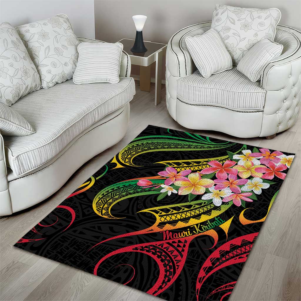 Kiribati Red Jasmine Mango Area Rug Reggae Polynesian Art Vibe