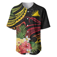 Personalised Tokelau Tropical Flowers Baseball Jersey Reggae Polynesian Art Vibe LT9 Reggae - Polynesian Pride