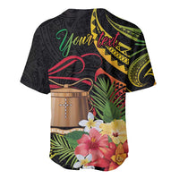 Personalised Tokelau Tropical Flowers Baseball Jersey Reggae Polynesian Art Vibe LT9 - Polynesian Pride