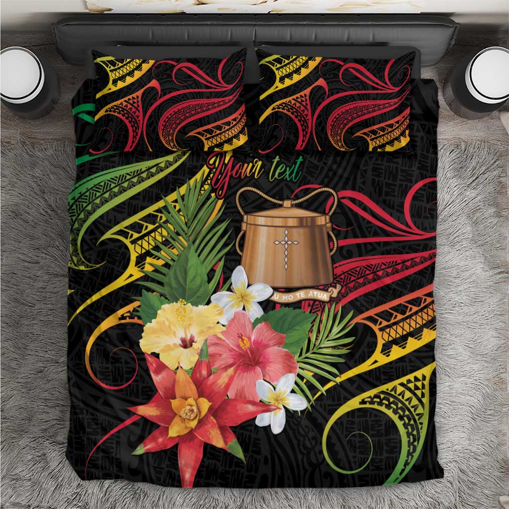 Personalised Tokelau Tropical Flowers Bedding Set Reggae Polynesian Art Vibe LT9 Reggae - Polynesian Pride