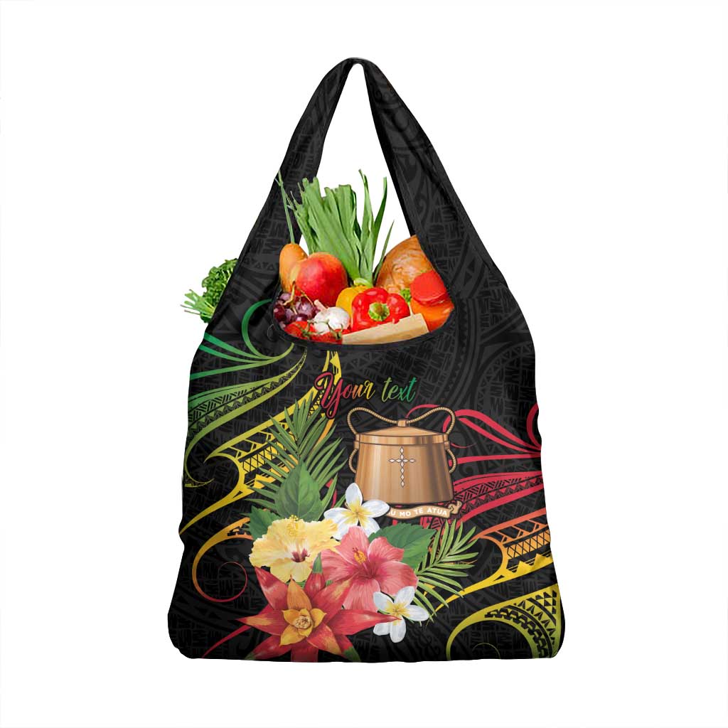 Personalised Tokelau Tropical Flowers Grocery Bag Reggae Polynesian Art Vibe LT9 1-pack One Size Reggae - Polynesian Pride