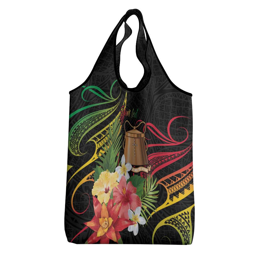 Personalised Tokelau Tropical Flowers Grocery Bag Reggae Polynesian Art Vibe LT9 - Polynesian Pride