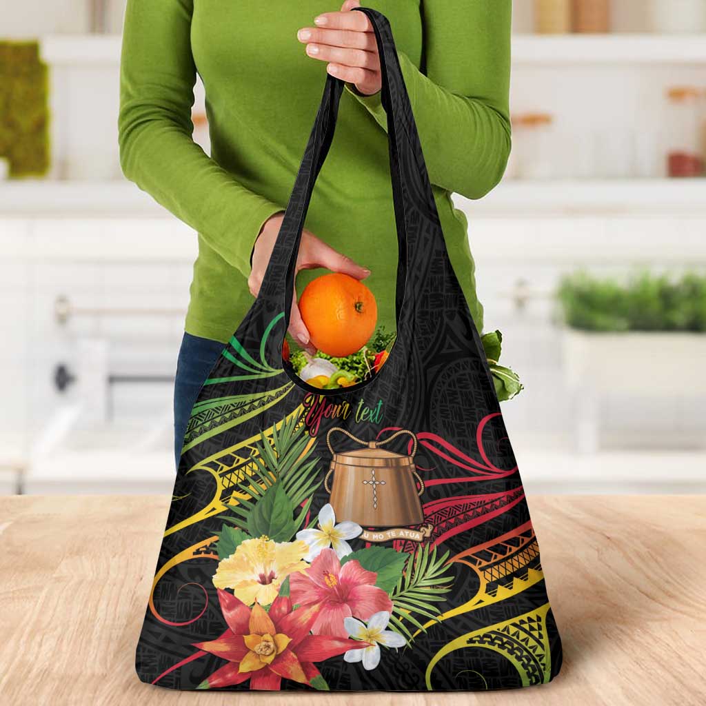 Personalised Tokelau Tropical Flowers Grocery Bag Reggae Polynesian Art Vibe LT9 - Polynesian Pride