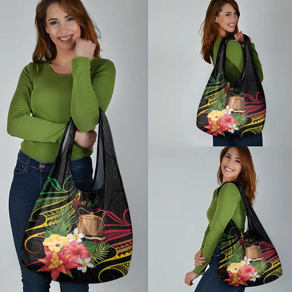 Personalised Tokelau Tropical Flowers Grocery Bag Reggae Polynesian Art Vibe LT9 - Polynesian Pride