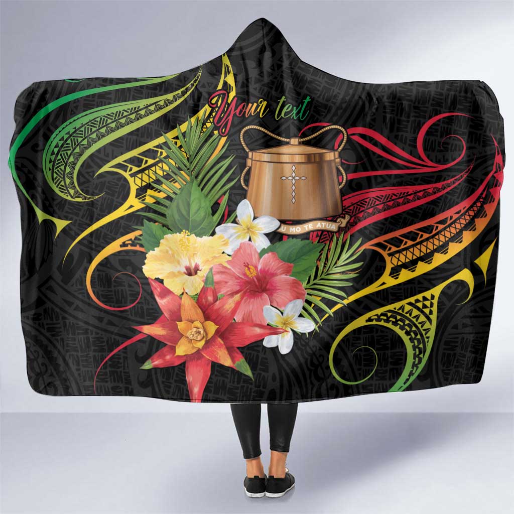 Personalised Tokelau Tropical Flowers Hooded Blanket Reggae Polynesian Art Vibe LT9 One Size Reggae - Polynesian Pride