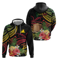 Personalised Tokelau Tropical Flowers Hoodie Reggae Polynesian Art Vibe LT9 - Polynesian Pride