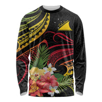 Personalised Tokelau Tropical Flowers Long Sleeve Shirt Reggae Polynesian Art Vibe LT9 Unisex Reggae - Polynesian Pride