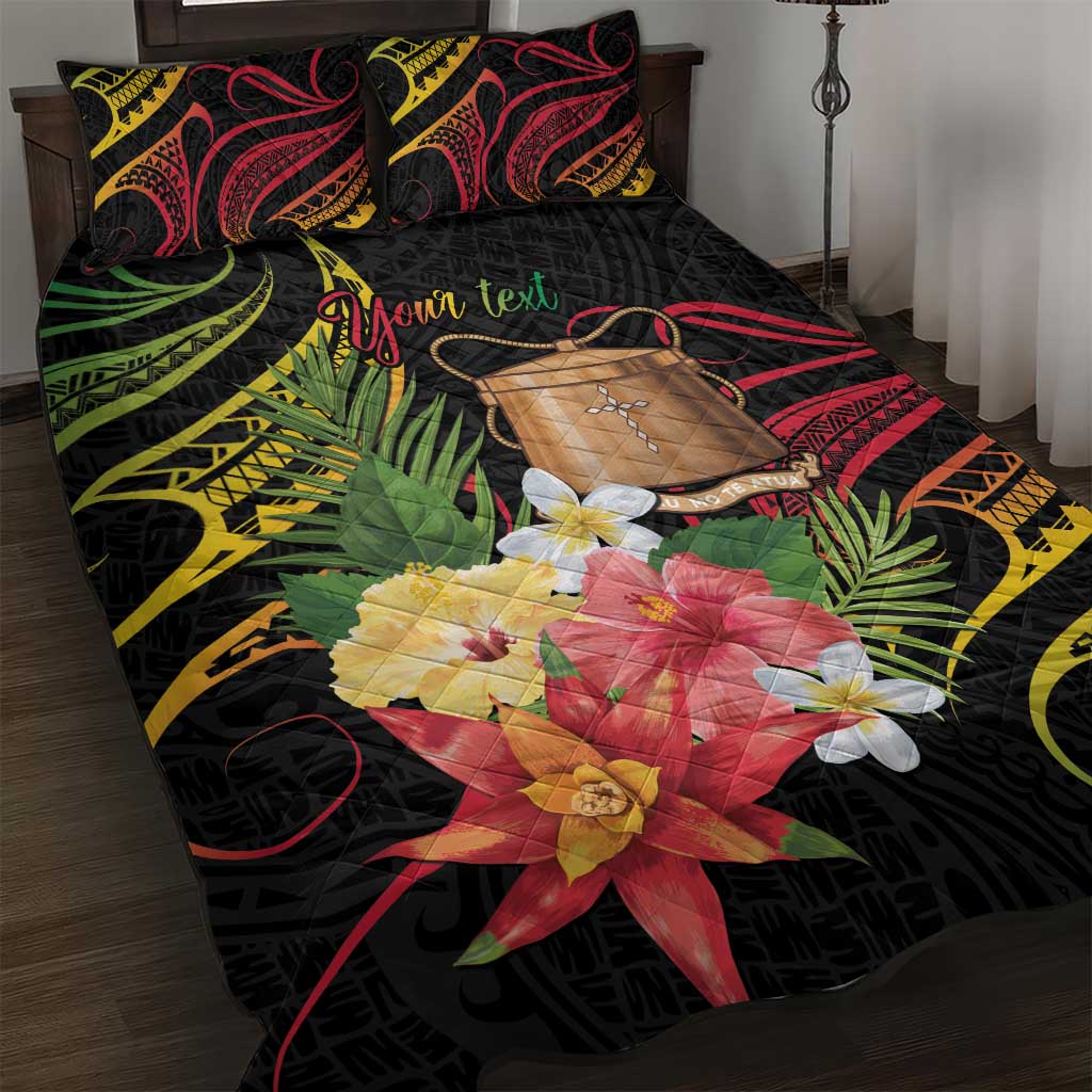 Personalised Tokelau Tropical Flowers Quilt Bed Set Reggae Polynesian Art Vibe LT9 Reggae - Polynesian Pride