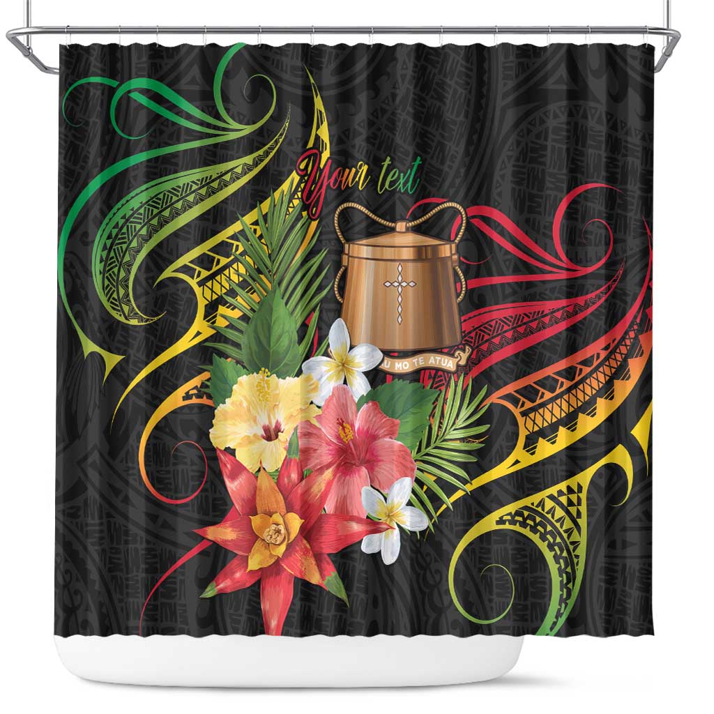 Personalised Tokelau Tropical Flowers Shower Curtain Reggae Polynesian Art Vibe LT9 Reggae - Polynesian Pride